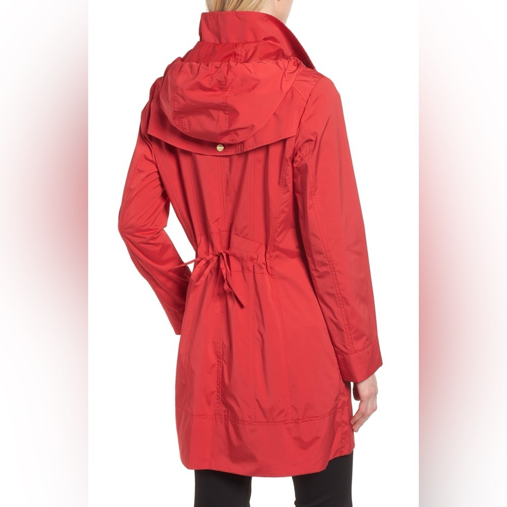 COLE HAAN Signature Packable Hooded Rain Jacket in Red - Picture 3 of 10